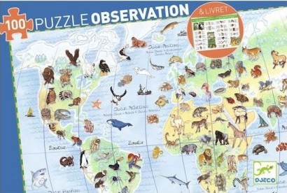 Puzzle d'observation Animaux du monde Djeco